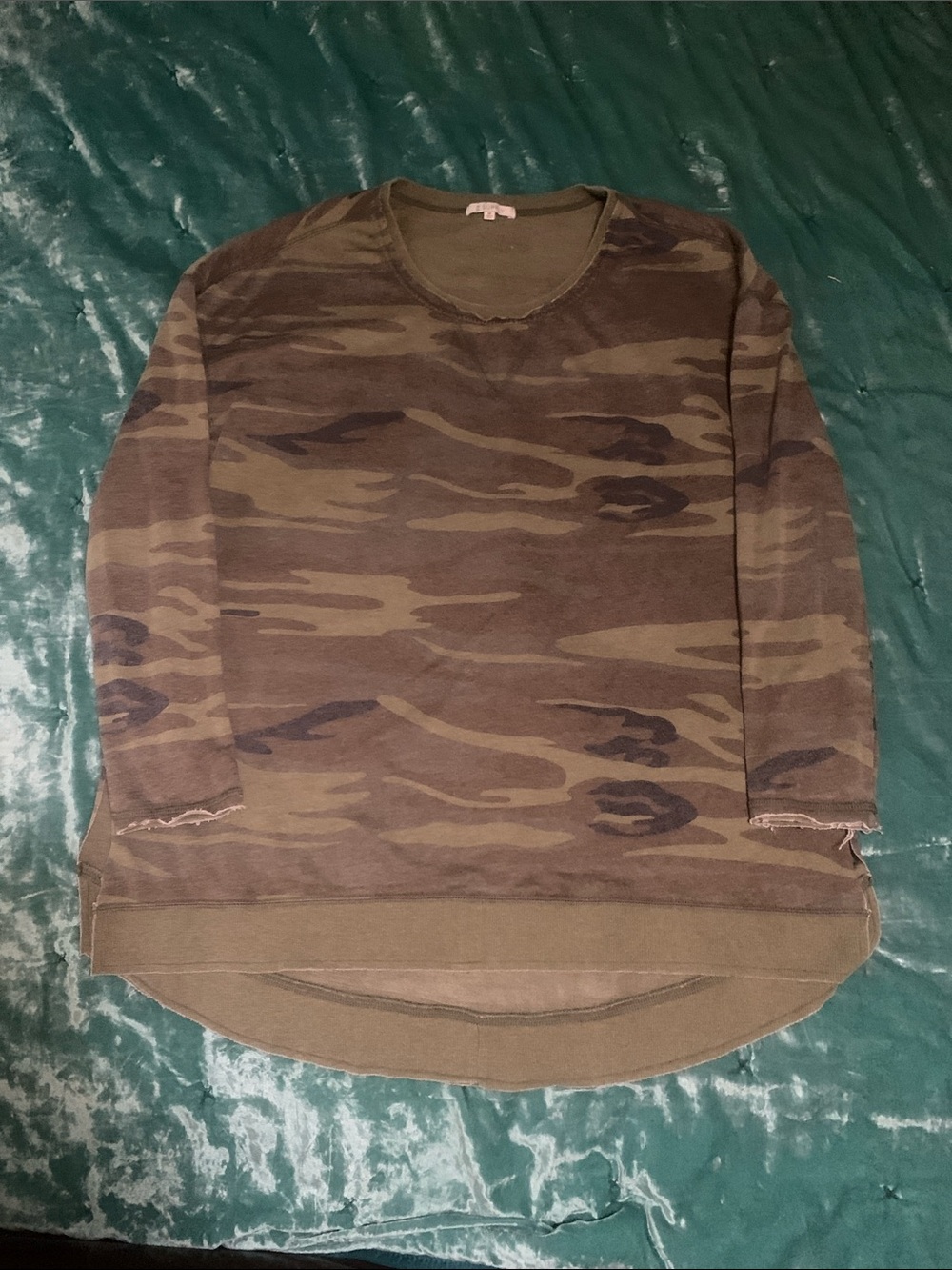 Z Supply Olive and Brown Camo Long-Sleeve Tunic